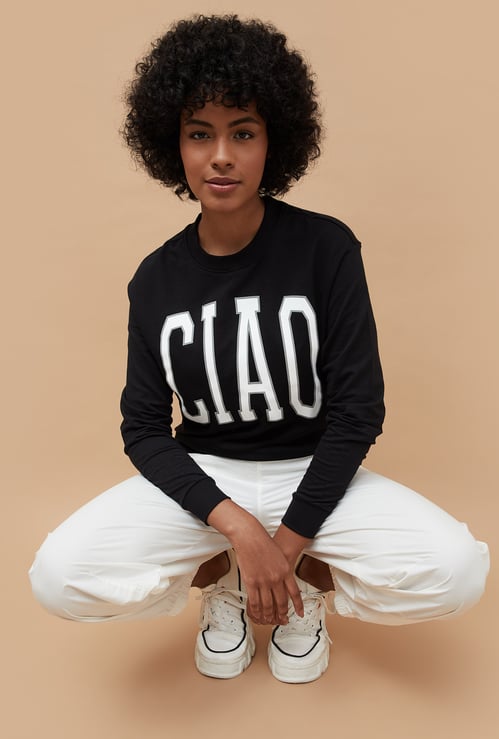 FAME FOREVER Women Chest Printed Sweatshirt