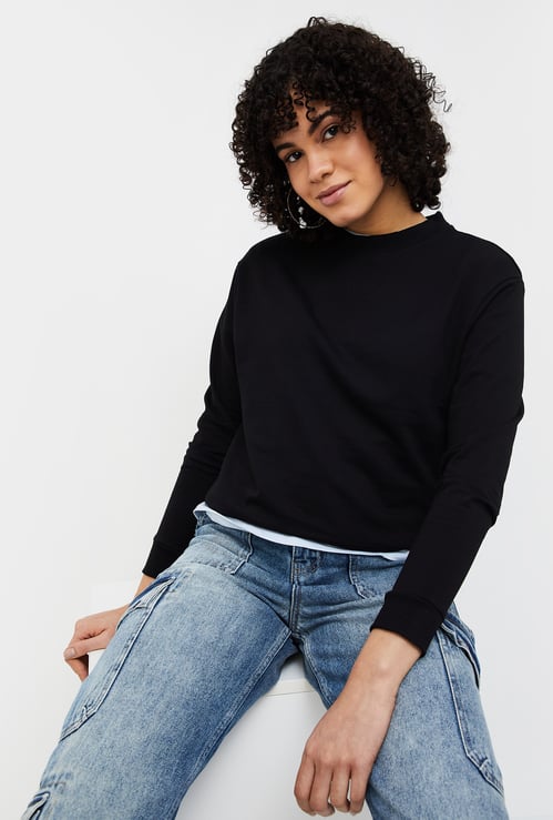 FAME FOREVER Women Solid Sweatshirt