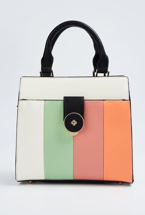 GINGER Colourblocked Handheld Bag