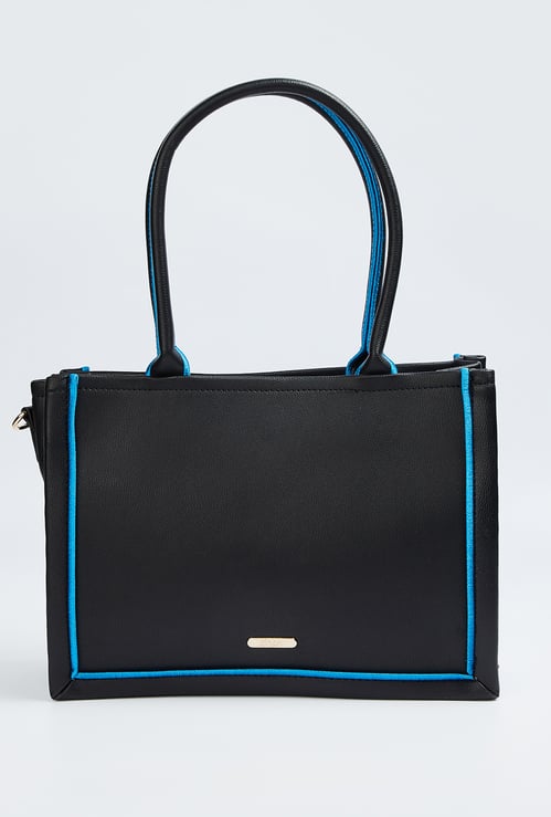 GINGER Contrast Sewn Detail Shoulder Bag