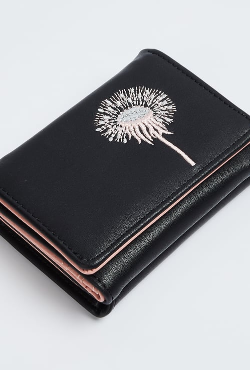 GINGER Embroidered Tri-Fold Wallet