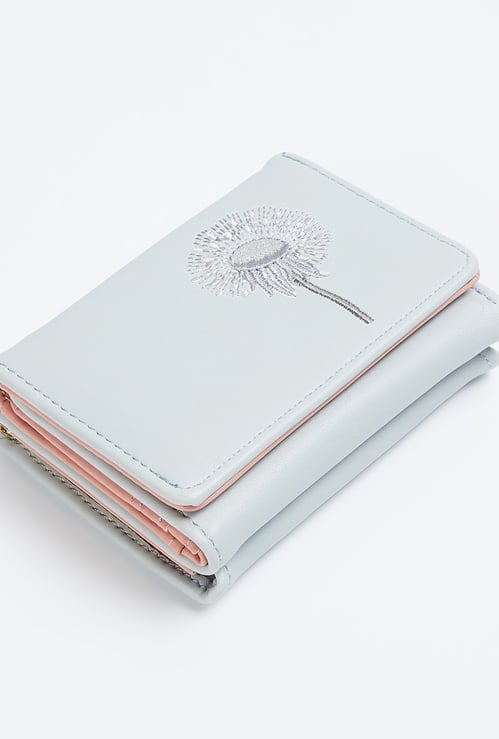 GINGER Embroidered Tri-Fold Wallet
