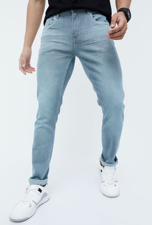 FORCA Men Stonewashed Slim Tapered Jeans