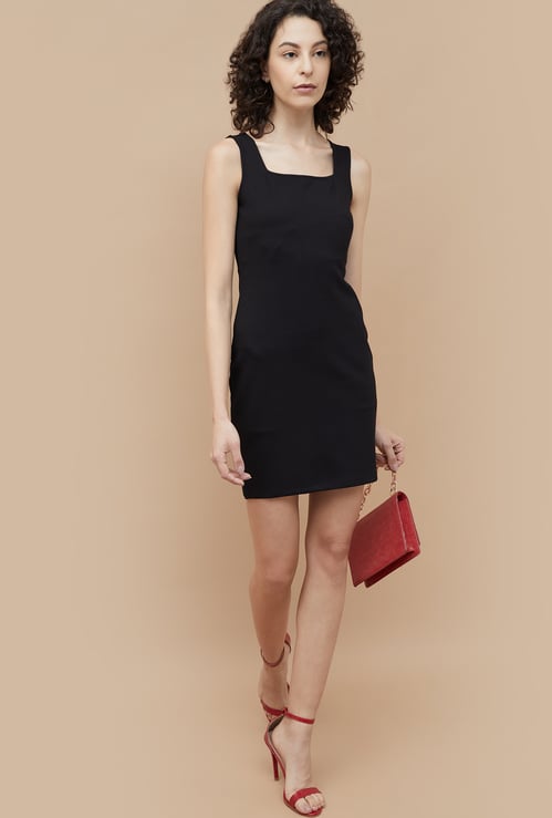GINGER Solid Mini Dress
