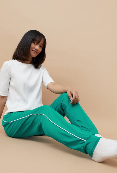GINGER Women Pipe-Detailed Lounge Joggers
