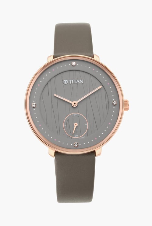 TITAN Workwear Women Multifunction Watch with Leather Strap - NS2651WL01