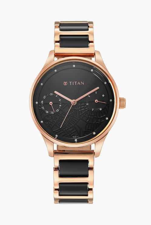 TITAN Purple Acetate Women Multifunction Watch with Metal Strap - NS2670WD01