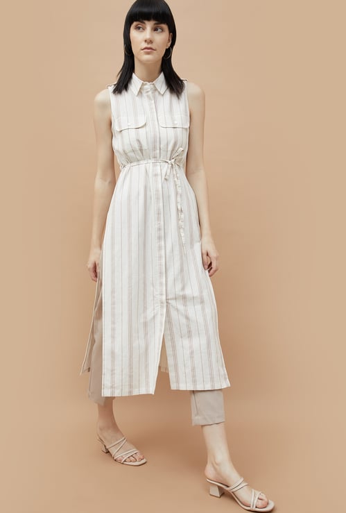 CODE Striped Shirt Dress