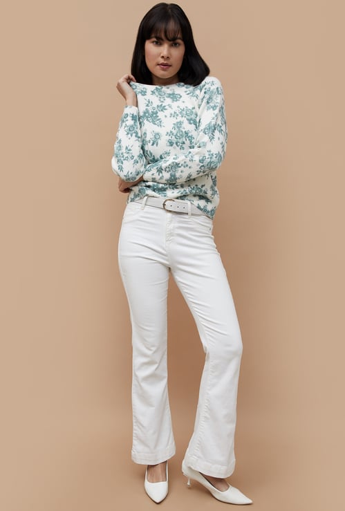 CODE Women Floral Printed Sweater