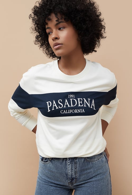 FAME FOREVER Women Embroidered Sweatshirt