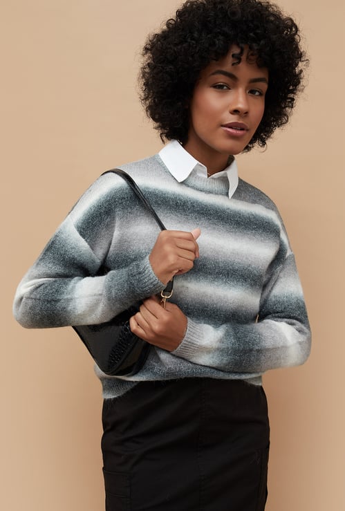 FAME FOREVER Women Striped Sweater