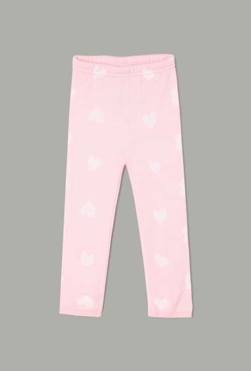JUNIORS Heart Print Leggings