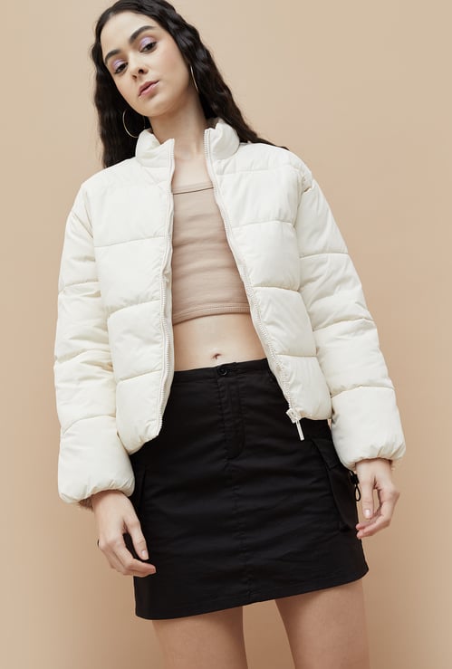 GINGER Solid Puffer Jacket