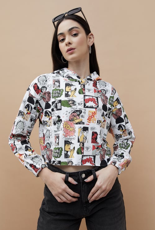GINGER Printed Hooded Sweatshirt