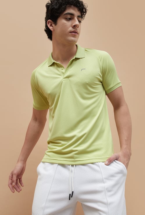 FAME FOREVER ACTIVE Textured Active Polo T-shirt