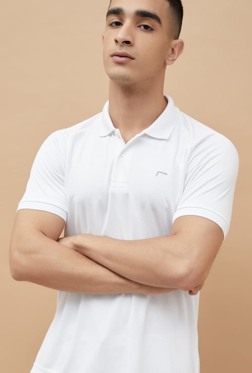 FAME FOREVER ACTIVE Textured Active Polo T-shirt