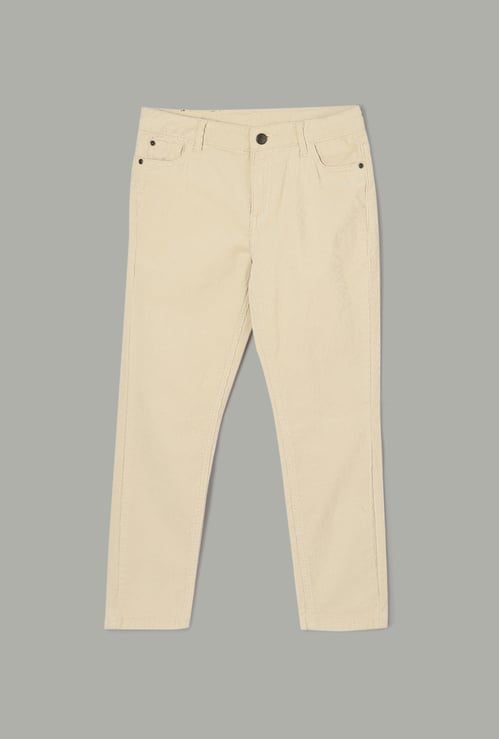 FAME FOREVER Textured Corduroy Trousers