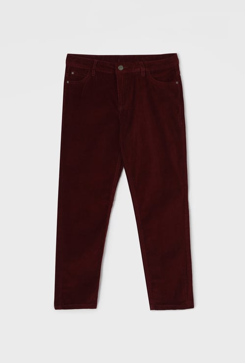 FAME FOREVER Textured Corduroy Trousers