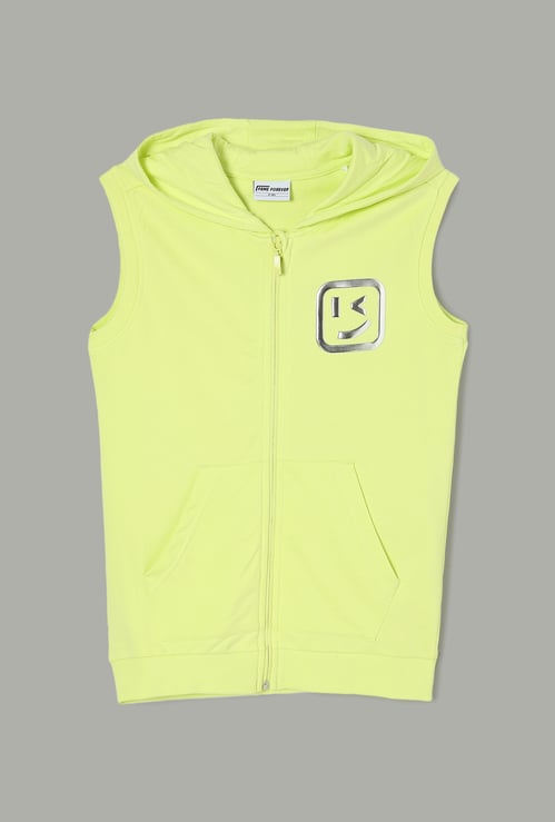 FAME FOREVER Embossed Detail Hooded Sweatshirt