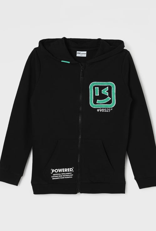 FAME FOREVER Applique Hooded Sweatshirt