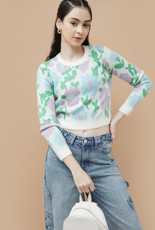 GINGER Floral Print Sweater