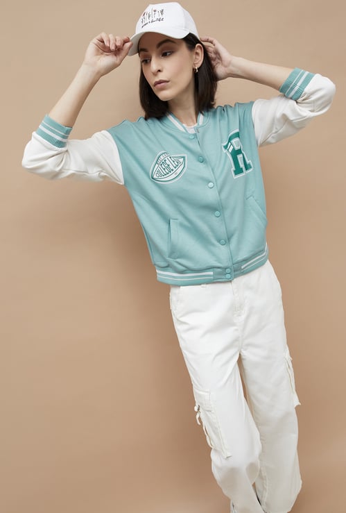 GINGER Colourblock Varsity Jacket