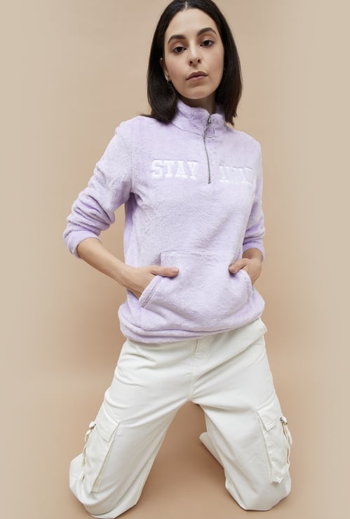 GINGER Embroidered Zip Sweatshirt