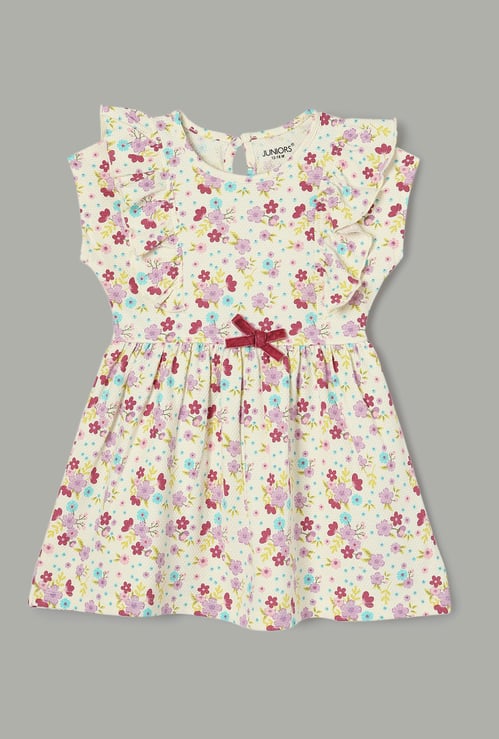 JUNIORS Floral Printed Fit & Flare Dress