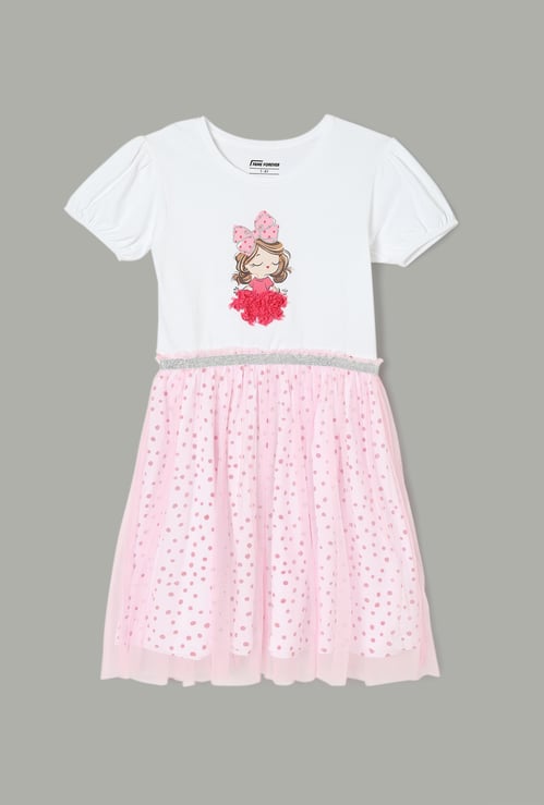 FAME FOREVER Appliqued Dress
