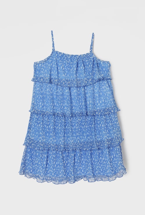 FAME FOREVER Printed Tiered Dress
