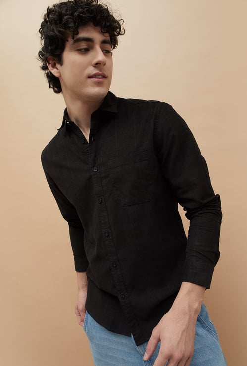 BOSSINI Textured Regular Fit Shirt