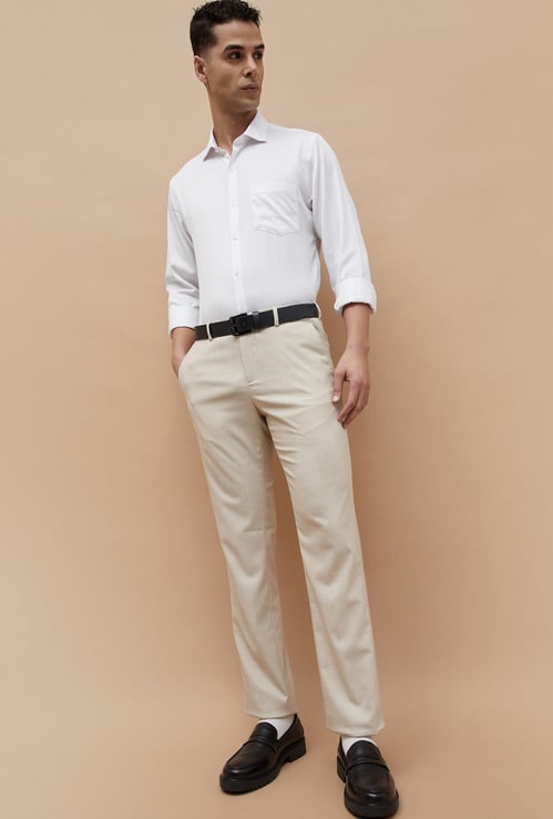CODE Checked Skinny Tapered Formal Trousers