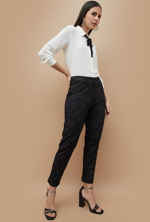 CODE Floral Print Slim Fit Pants