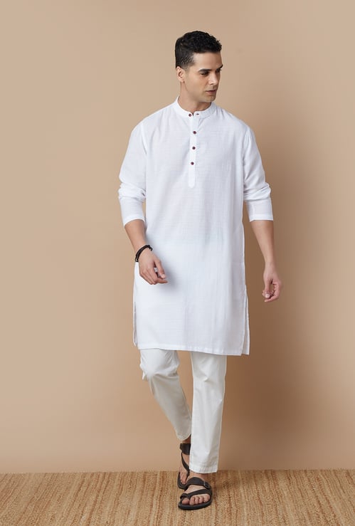 MELANGE Textured Straight Fit Kurta