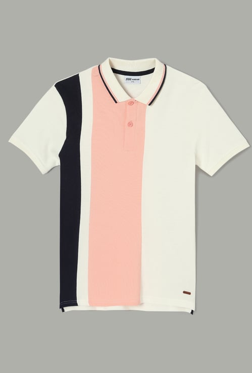 FAME FOREVER Colourblocked Polo T-shirt