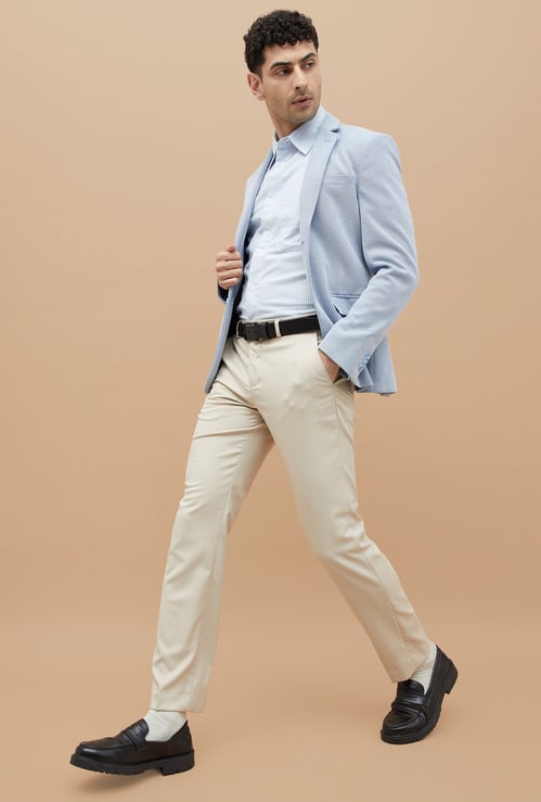CODE Solid Slim Tapered Formal Trousers