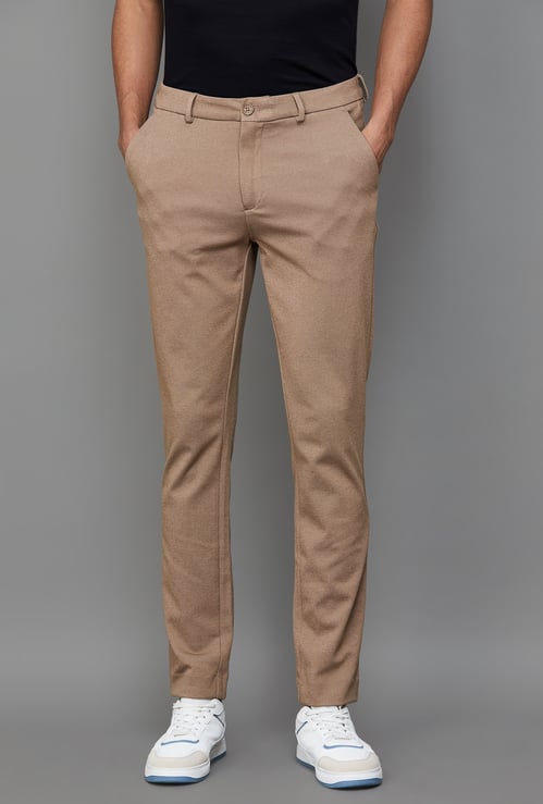 UNITED COLORS OF BENETTON Textured Slim Tapered Trousers