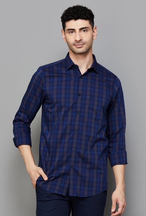 ALLEN SOLLY Men Checked Slim Fit Shirt