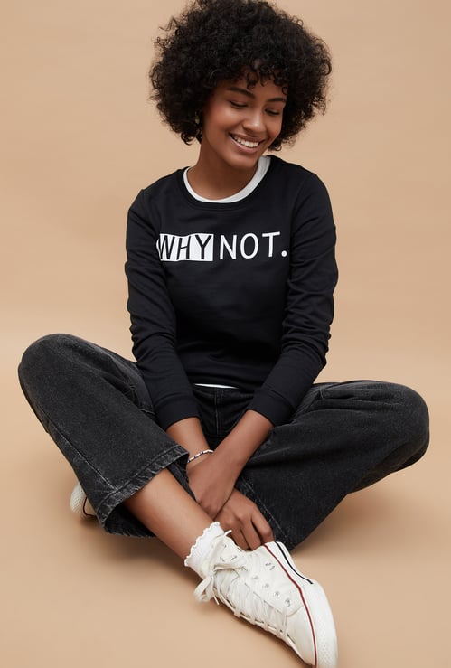 FAME FOREVER Women Printed Sweatshirt
