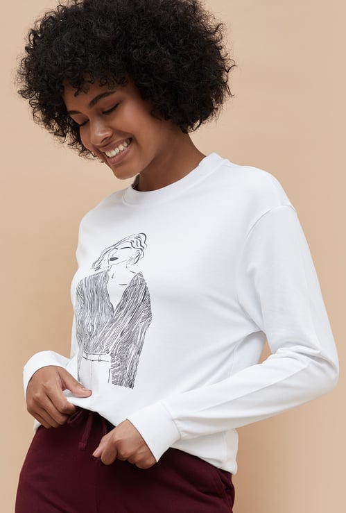 FAME FOREVER Women Graphic Printed Sweatshirt