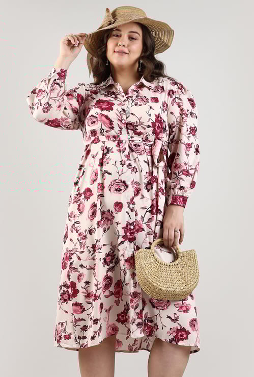 INSTAFAB PLUS Women Floral Print Midi Dress