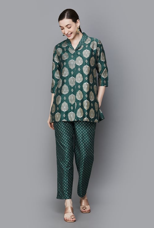 SPAN Women Ethnic Print Straight Kurta Set