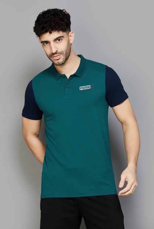 PUMA Men Colourblocked Slim Fit Polo T-shirt