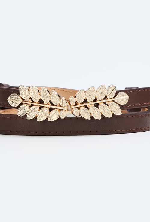 GINGER Leaf Motif Buckle Belt