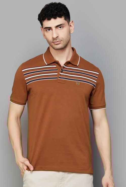 FAHRENHEIT Men Striped Polo T-shirt