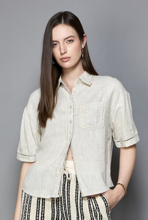 VERO MODA Textured Drop Shoulder Shirt