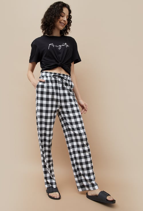 GINGER Checked Elasticated Pyjamas