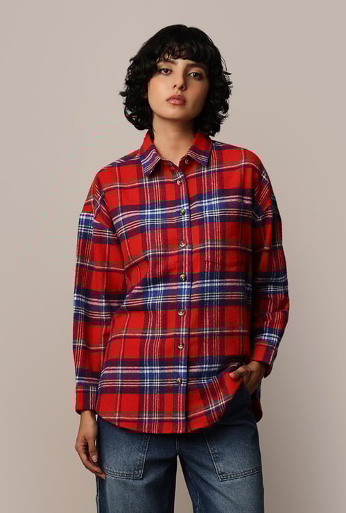 ONLY Women Checked Oversized Casual Shirt