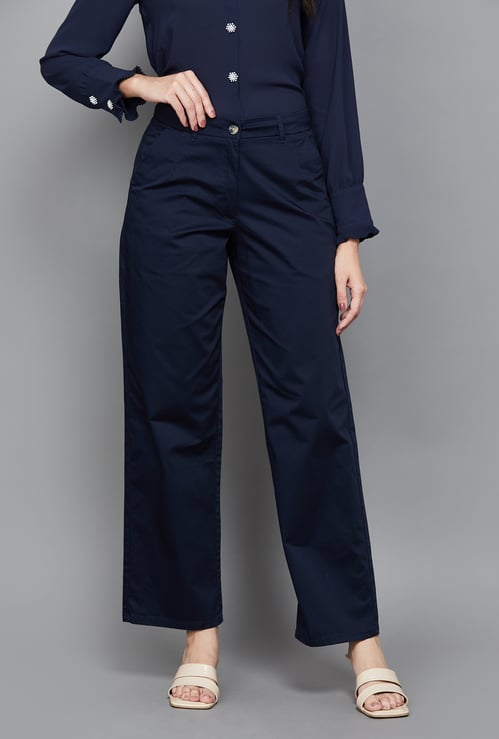 AND Solid Straight Fit Trousers