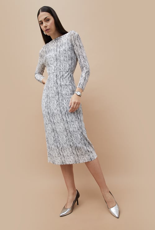 CODE Animal Print Sheath Dress with Slip